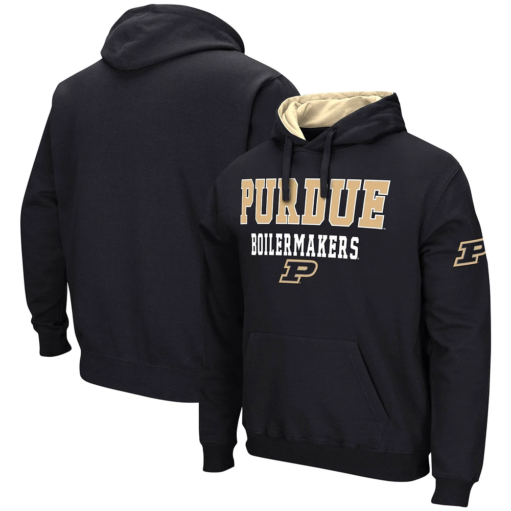 Men's Colosseum Black Purdue Boilermakers Sunrise Pullover Hoodie