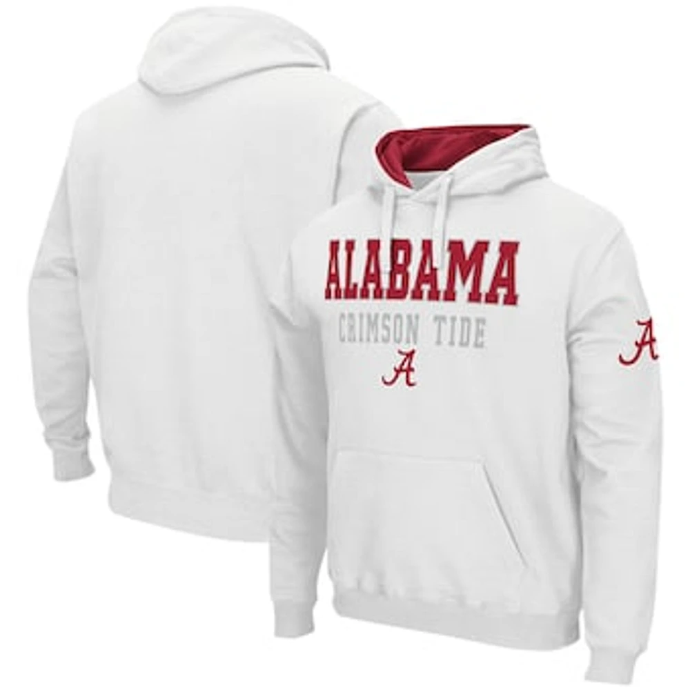 Men's Colosseum White Alabama Crimson Tide Sunrise Pullover Hoodie