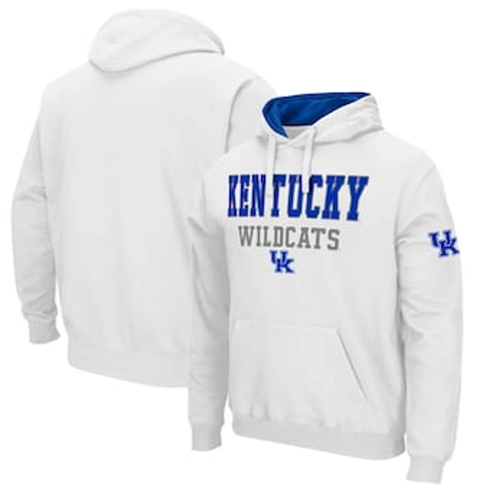 Men's Colosseum White Kentucky Wildcats Sunrise Pullover Hoodie