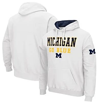 Men's Colosseum White Michigan Wolverines Sunrise Pullover Hoodie