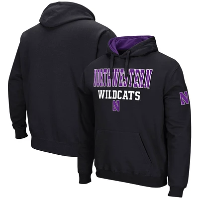 Men's Colosseum Black Northwestern Wildcats Sunrise Pullover Hoodie