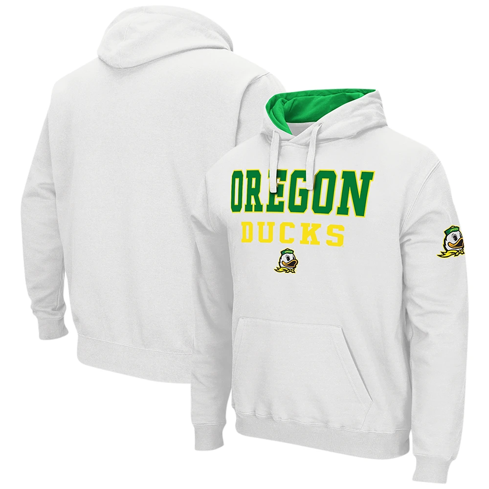 Men's Colosseum White Oregon Ducks Sunrise Pullover Hoodie