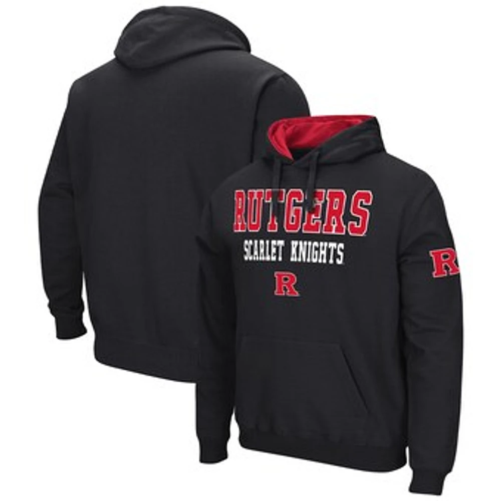 Men's Colosseum Black Rutgers Scarlet Knights Sunrise Pullover Hoodie