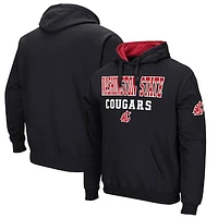 Men's Colosseum Black Washington State Cougars Sunrise Pullover Hoodie