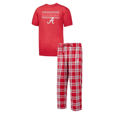 Men's Profile Crimson/Gray Alabama Crimson Tide Big & Tall 2-Pack T-Shirt & Flannel Pants Set