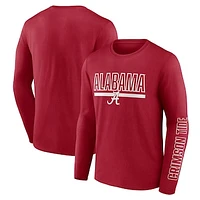 Men's Profile Crimson Alabama Tide Big & Tall Two-Hit Graphic Long Sleeve T-Shirt