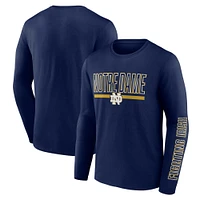 Men's Profile Navy Notre Dame Fighting Irish Big & Tall Two-Hit Graphic Long Sleeve T-Shirt