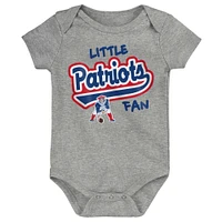 Newborn & Infant Heather Gray New England Patriots Retro Little Baller Bodysuit