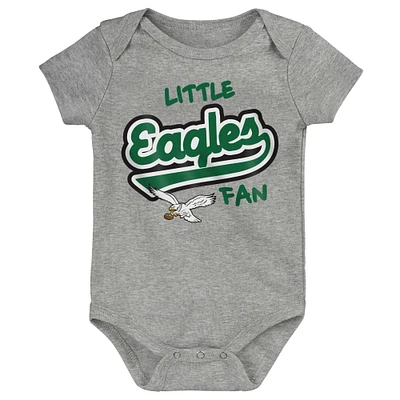 Newborn & Infant Heather Gray Philadelphia Eagles Retro Little Baller Bodysuit