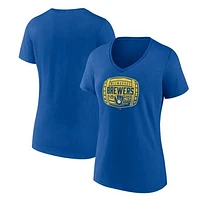 Women's Royal Milwaukee Brewers Hometown Collection Barrel V-Neck T-Shirt