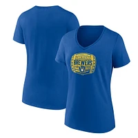 Women's Royal Milwaukee Brewers Hometown Collection Barrel V-Neck T-Shirt