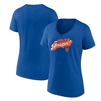 Women's Royal New York Mets Hometown Collection Feelin' Amazin' V-Neck T-Shirt