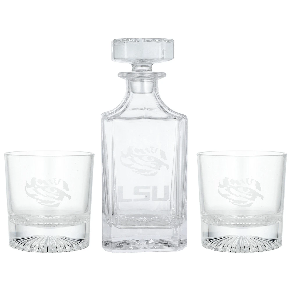 LSU Tigers Three-Piece Decanter & Rocks Glasses Set