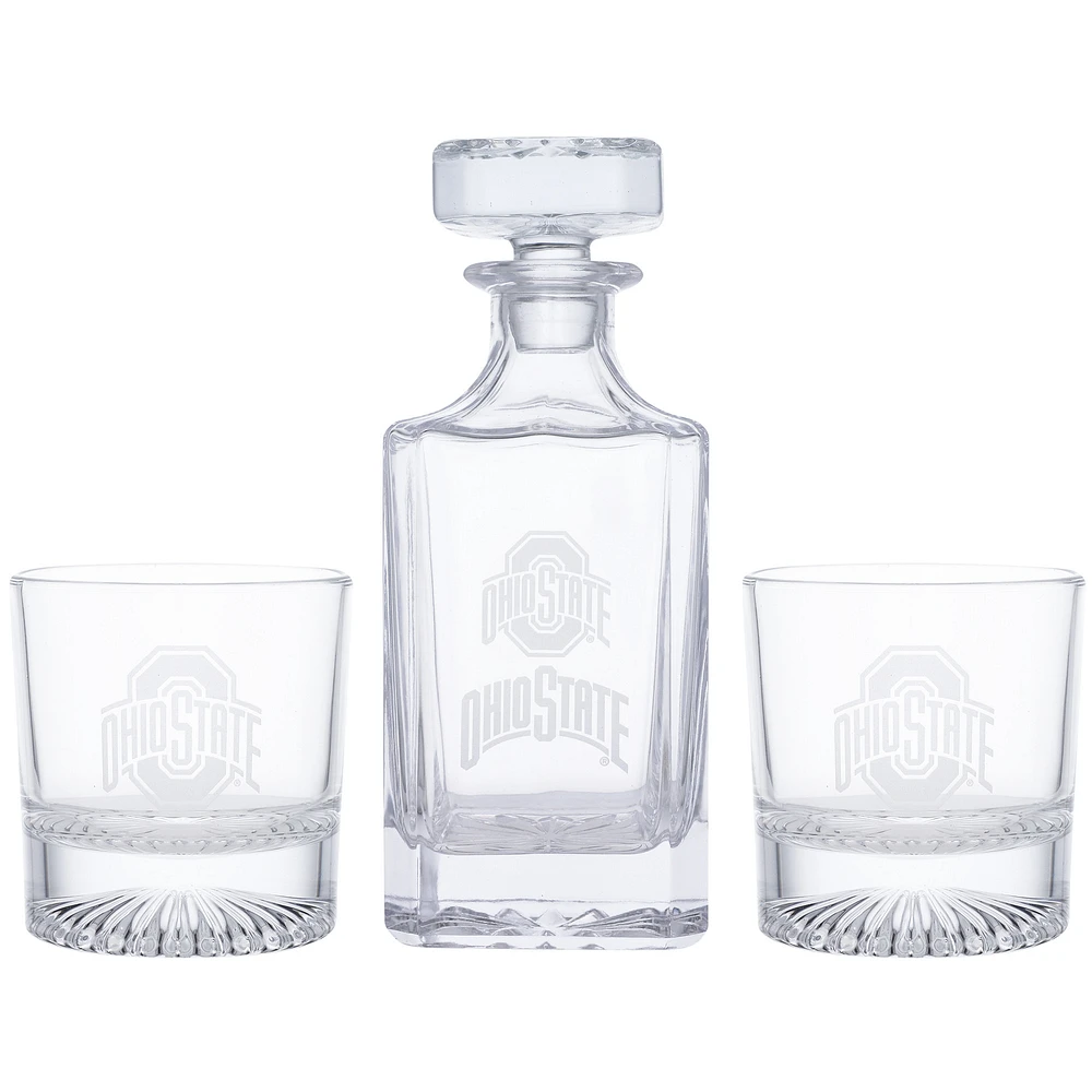 Ohio State Buckeyes Decanter & Two Rocks Glasses Set