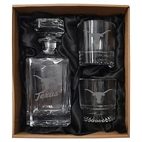 Texas Longhorns Decanter & Two Rocks Glasses Set