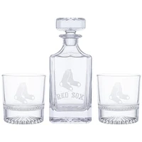 Boston Red Sox Decanter & Two Rocks Glasses Set