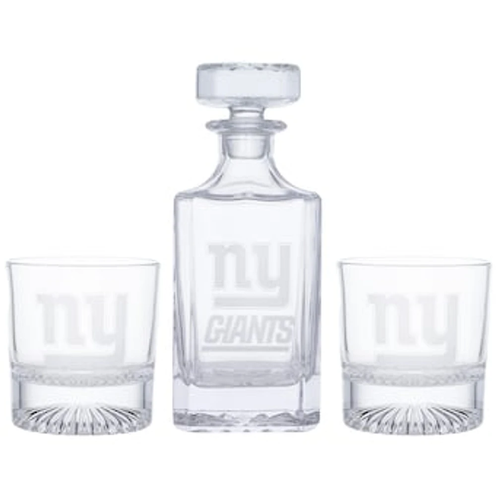 New York Giants Decanter & Two Rocks Glasses Set