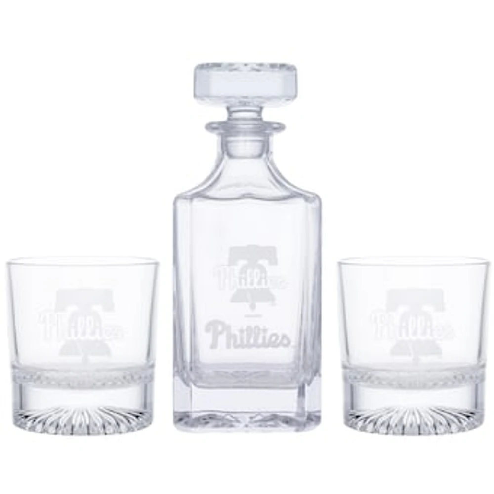 Philadelphia Phillies Three-Piece Decanter & Rocks Glasses Set