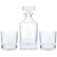 San Diego Padres Three-Piece Decanter & Rocks Glasses Set