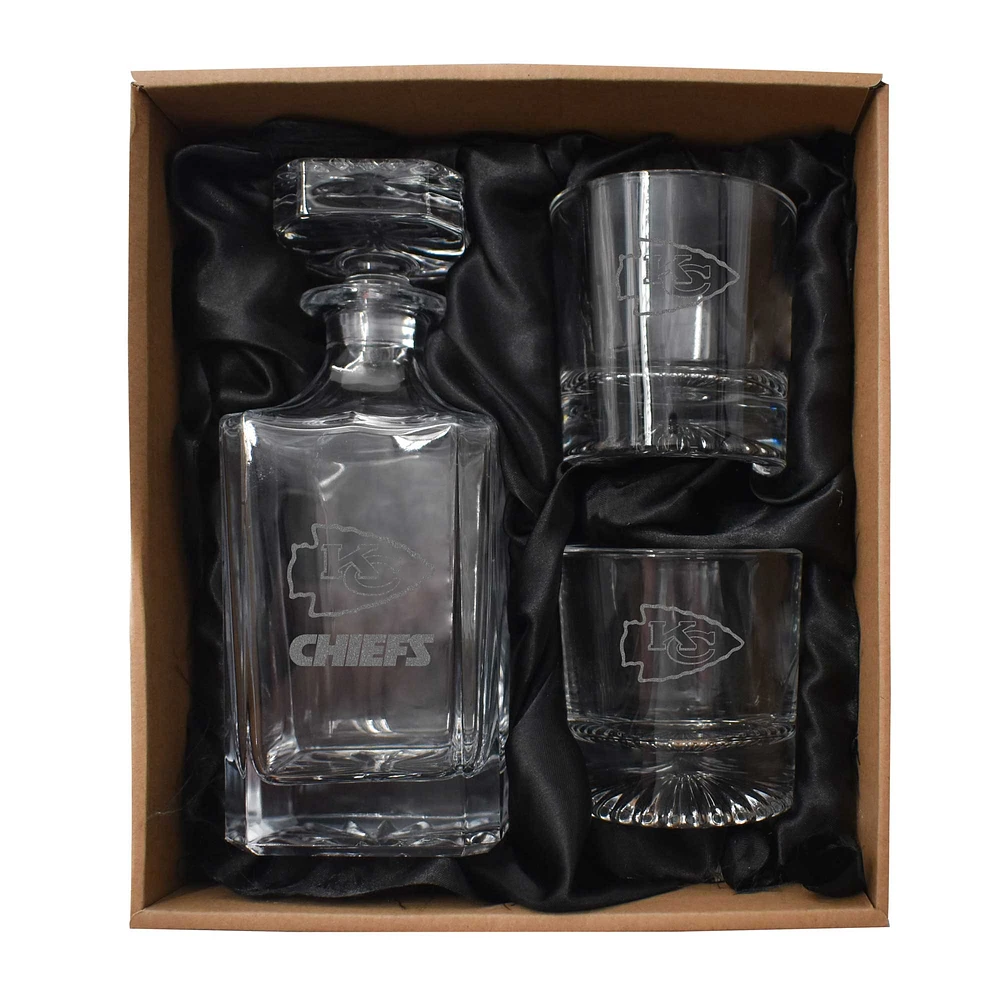 Kansas City Chiefs Three-Piece Decanter & Rocks Glasses Set