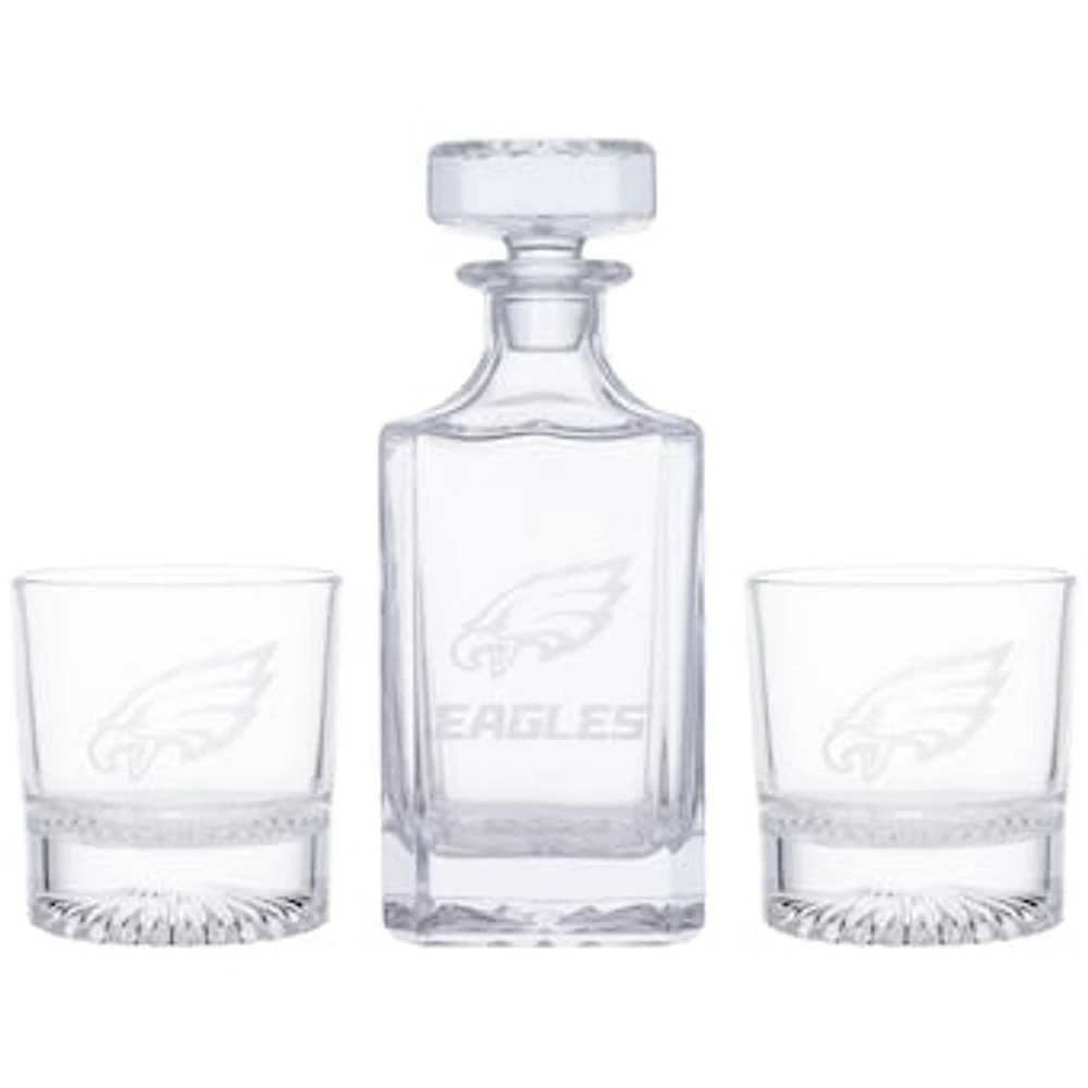 Philadelphia Eagles Decanter & Two Rocks Glasses Set