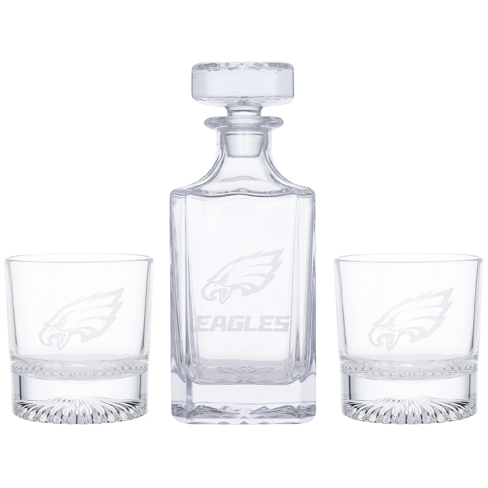 Philadelphia Eagles Decanter & Two Rocks Glasses Set