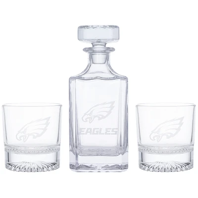 Philadelphia Eagles Decanter & Two Rocks Glasses Set