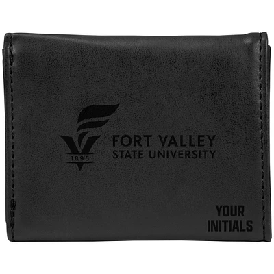 Black Fort Valley State Wildcats Personalized Trifold Wallet