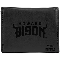 Black Howard Bison Personalized Trifold Wallet