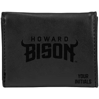 Black Howard Bison Personalized Trifold Wallet