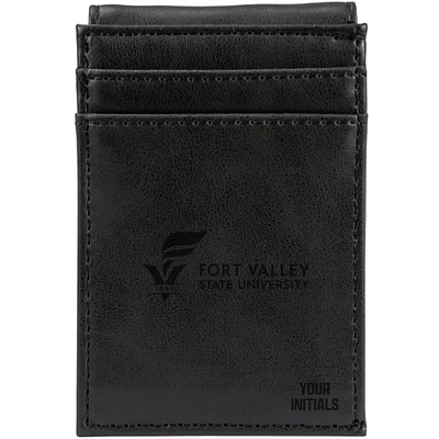 Black Fort Valley State Wildcats Personalized Front Pocket Wallet