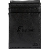 Black Fort Valley State Wildcats Personalized Front Pocket Wallet