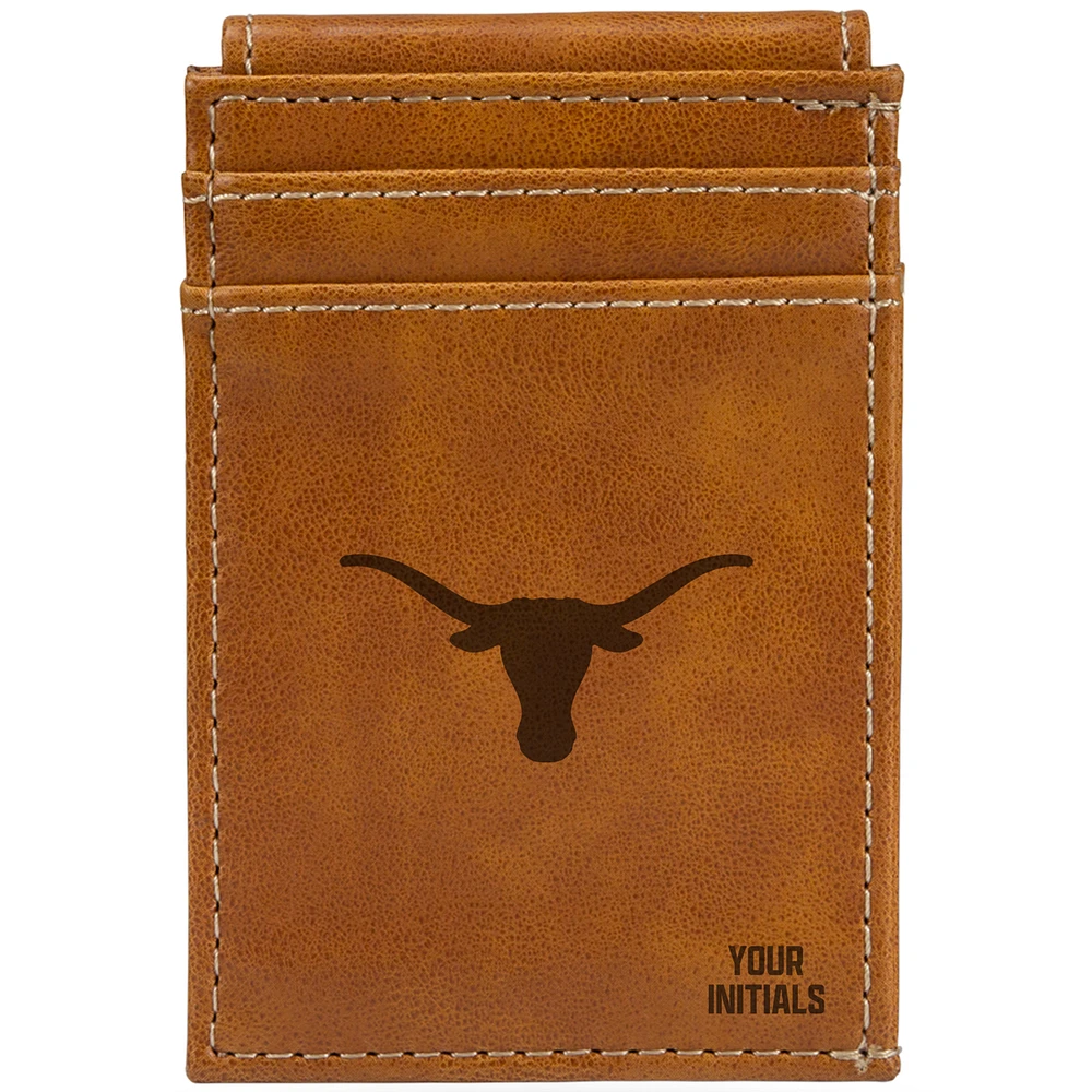 Brown Texas Longhorns Personalized Front Pocket Wallet