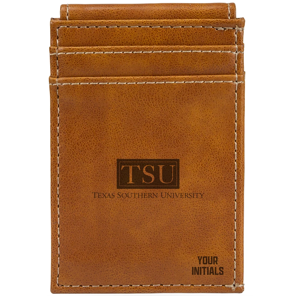 Brown Texas Southern Tigers Personalized Front Pocket Wallet