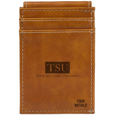 Brown Texas Southern Tigers Personalized Front Pocket Wallet