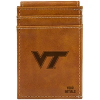Brown Virginia Tech Hokies Personalized Front Pocket Wallet