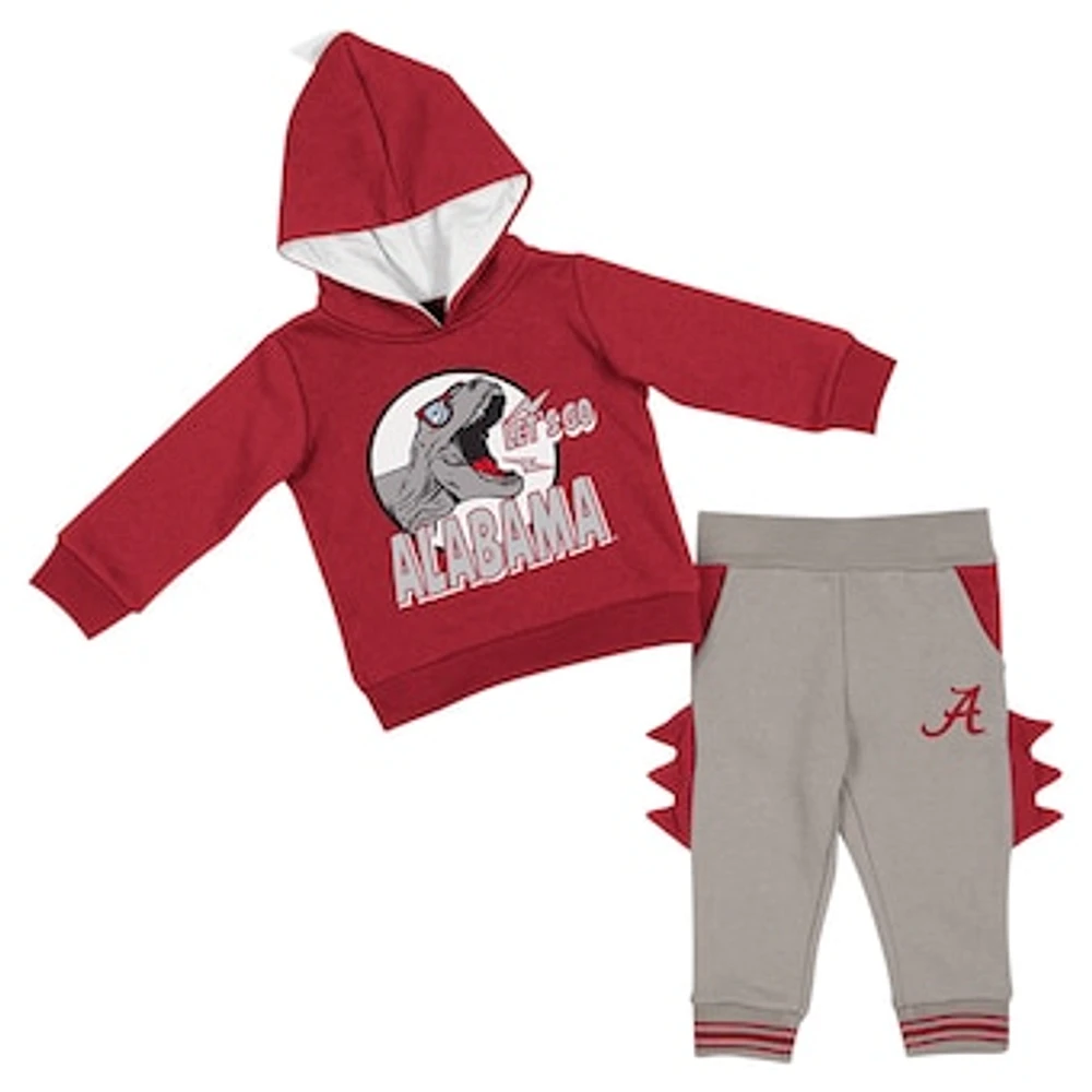 Infant Colosseum  Crimson/Gray Alabama Crimson Tide Dino Pullover Hoodie and Pants Set