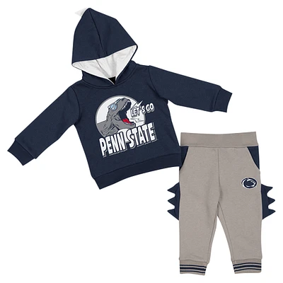 Infant Colosseum  Navy/Gray Penn State Nittany Lions Dino Pullover Hoodie and Pants Set