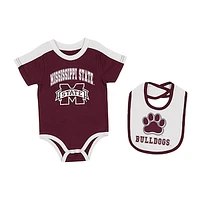 Newborn & Infant Colosseum Maroon Mississippi State Bulldogs Encore Bodysuit & Bib Set