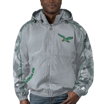 Men's Starter Gray Philadelphia Eagles Thursday Night Gridiron Throwback Full-Zip Jacket