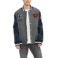 Men's Tommy Hilfiger  Heather Gray/Navy Chicago Bears Gunner Full-Zip Varsity Jacket