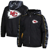 Men's Starter Black Kansas City Chiefs Thursday Night Gridiron Full-Zip Hoodie