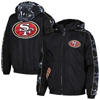 Men's Starter Black San Francisco 49ers Thursday Night Gridiron Full-Zip Hoodie