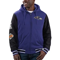 Men's G-III Sports by Carl Banks Purple/Black Baltimore Ravens Player Option Full-Zip Hoodie