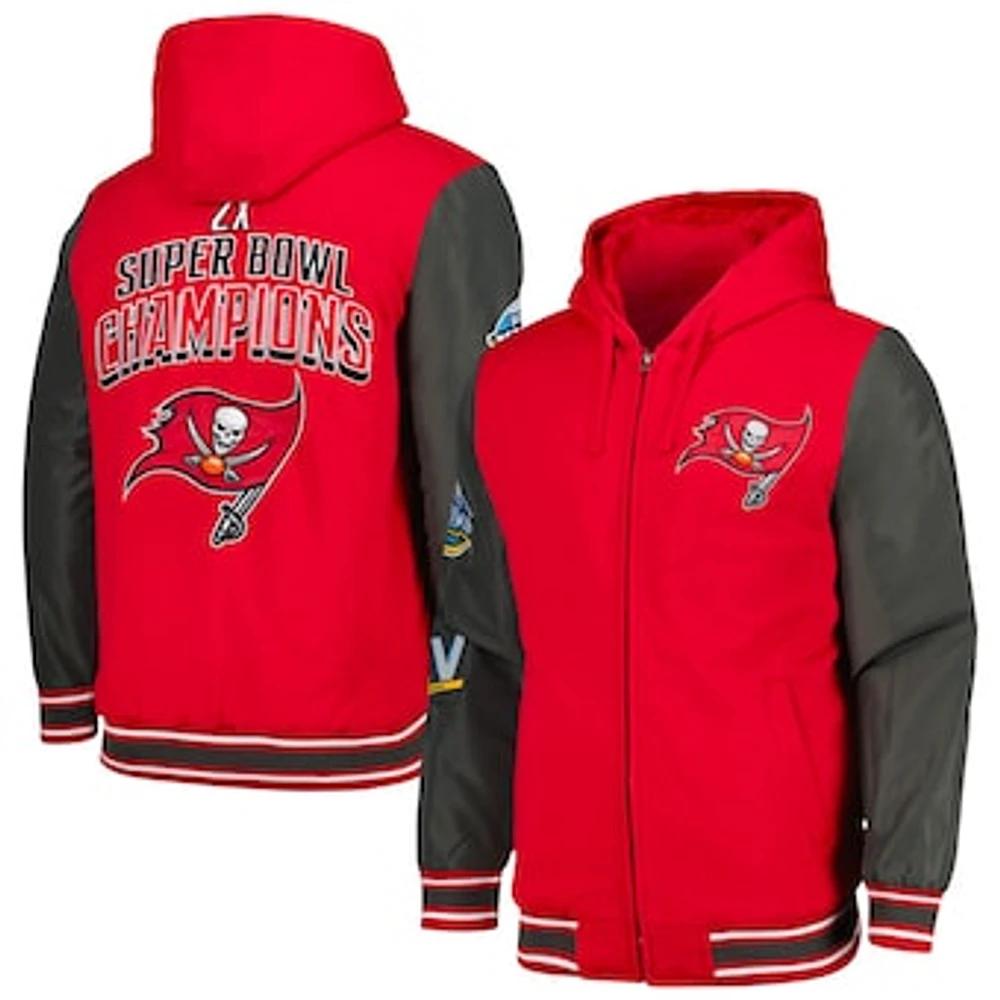 Men's G-III Sports by Carl Banks Red/Pewter Tampa Bay Buccaneers Player Option Full-Zip Hoodie