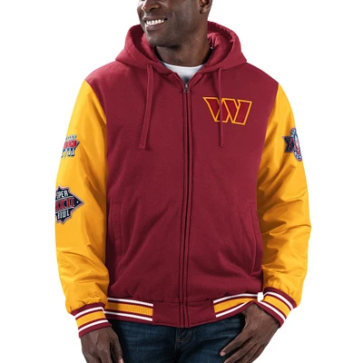 Men's G-III Sports by Carl Banks Burgundy/Gold Washington Commanders Player Option Full-Zip Hoodie