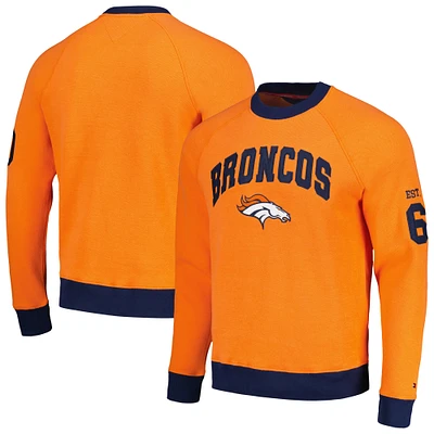 Men's Tommy Hilfiger Orange Denver Broncos Reese Raglan Tri-Blend Pullover Sweatshirt