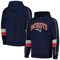 Men's Starter Navy New England Patriots Captain Pullover Hoodie