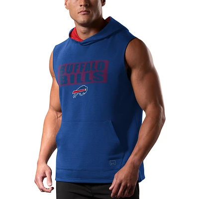 Men's MSX by Michael Strahan Royal Buffalo Bills Marathon Sleeveless Pullover Hoodie