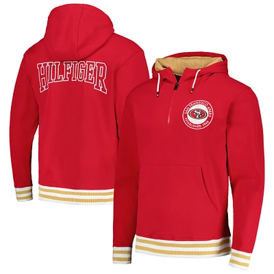 Men's Tommy Hilfiger Scarlet San Francisco 49ers Aaron Quarter-Zip Hoodie